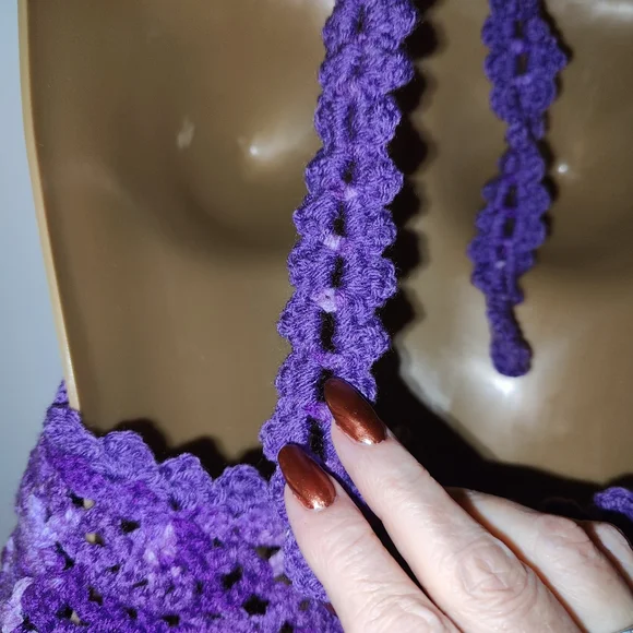 Hand Crochet Boho Festival Halter Boho Bodice Top - Picture 8 of 8